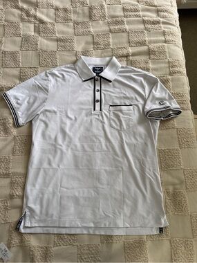 Todd Snyder White Polo with Black Contrast Trim